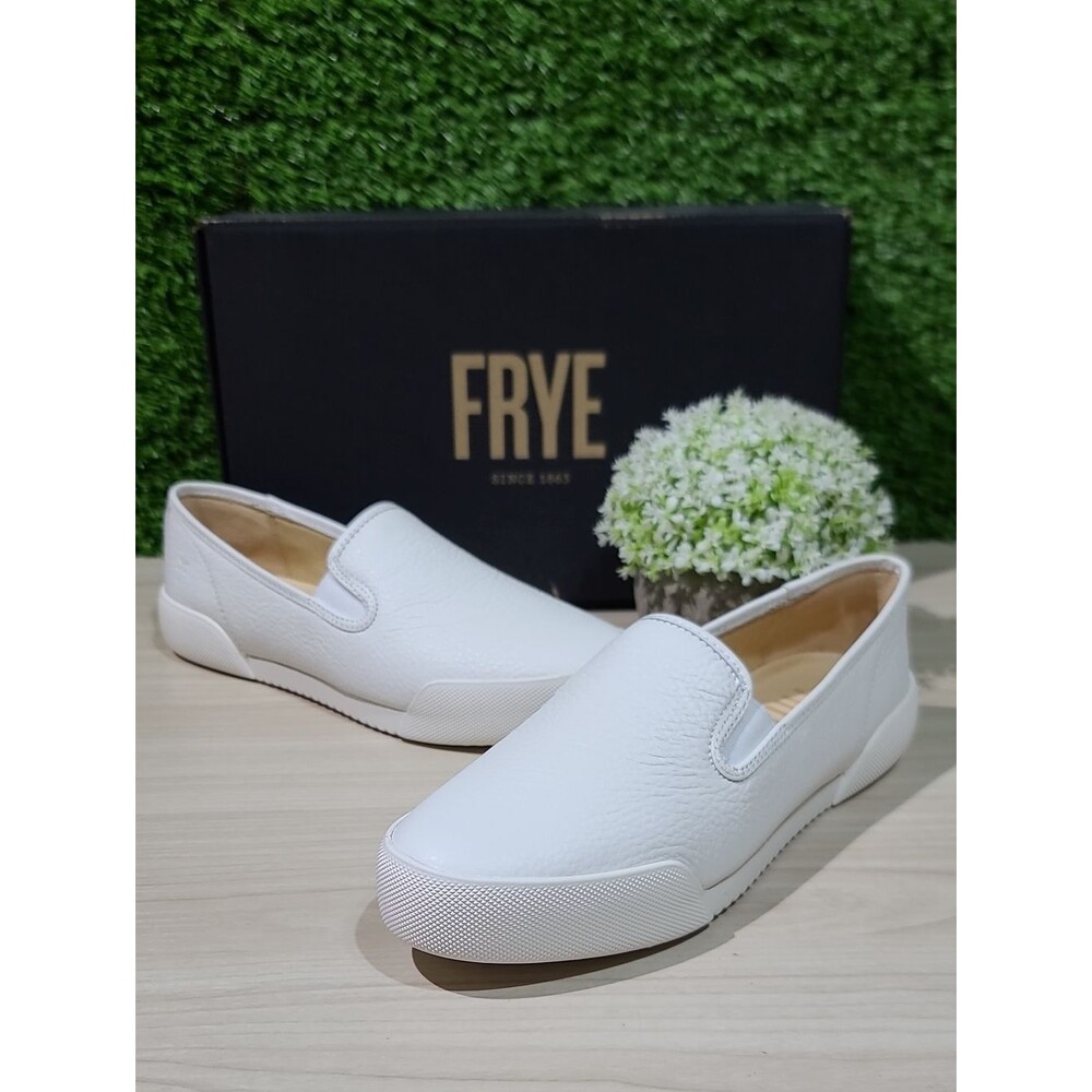 Frye Mia White Leather Slip On Sneakers US Women's 7.5M NEW